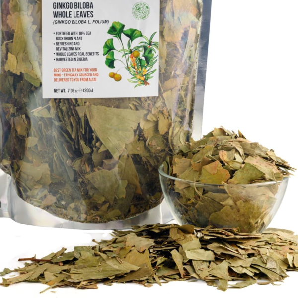 Premium Ginkgo Biloba Leaves with Sea Buckthorn