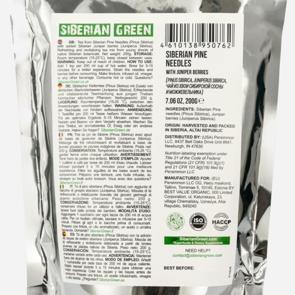 Pine Needle Tea with Juniper berries - 100% Natural &amp; Organic