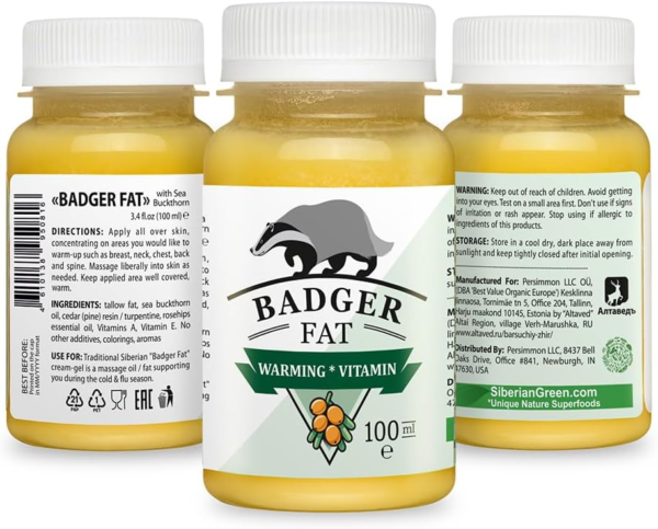 Cream-Gel “Badger Fat” Siberian Sea Buckthorn Oil Pine Resin Vitamins 100ml