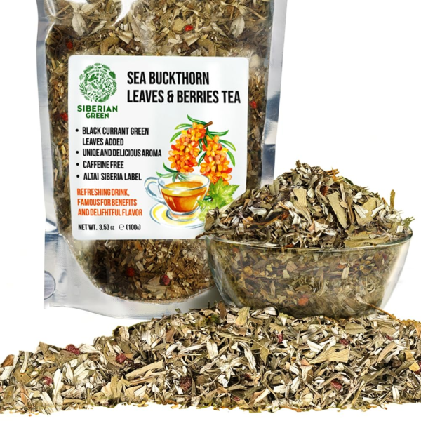 Siberian Green Sea Buckthorn Tea 100g (3.53 oz) w Black Currant leaves