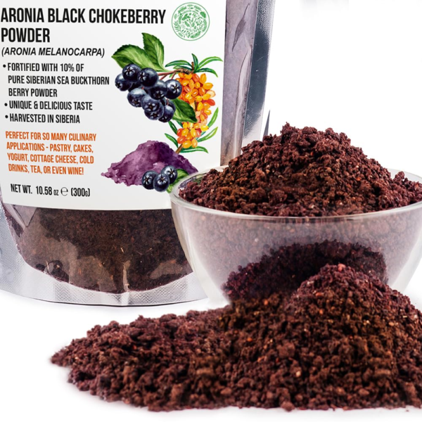 Siberian Aronia Black Chokeberry Dried Berries Powder Tea 300g (10.58oz)