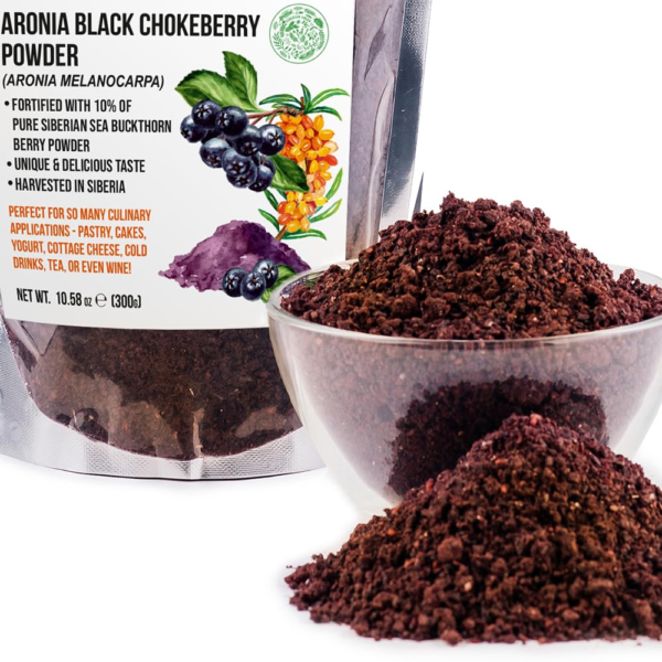 Siberian Aronia Black Chokeberry Dried Berries Powder Tea 300g (10.58oz)