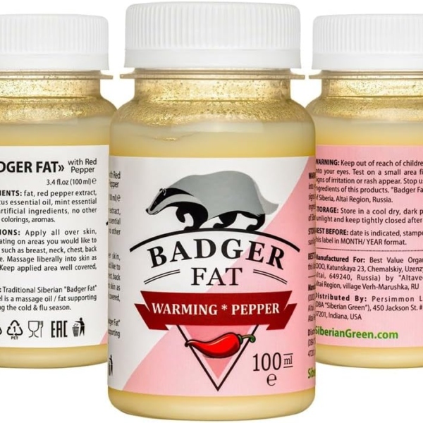Cream-Gel “Badger Fat” Siberian Warming with Eucalyptus, Mint Essential Oils, Red Pepper 100ml